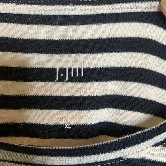 J.Jill Cream Black Crew Neck T Shirt Long Sleeve Sz XL - Picture 7 of 8